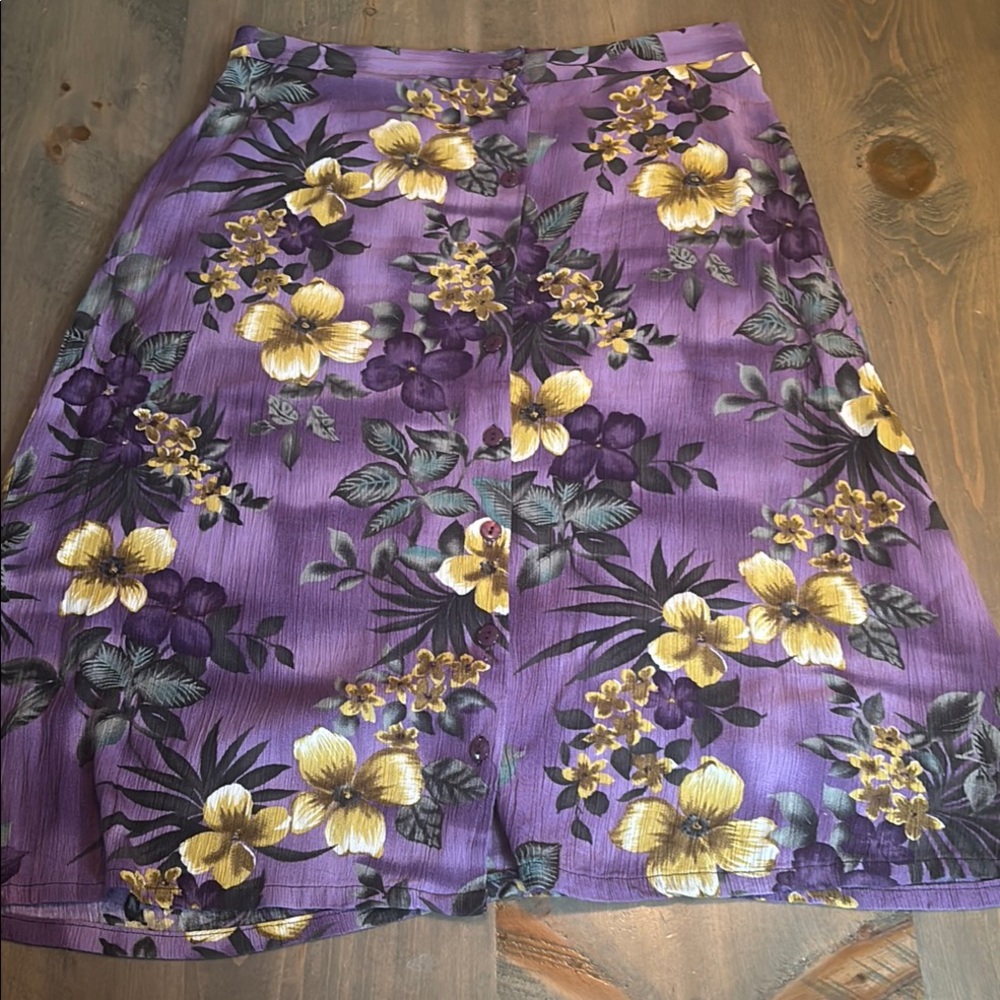 Vintage Floral Purple Skirt